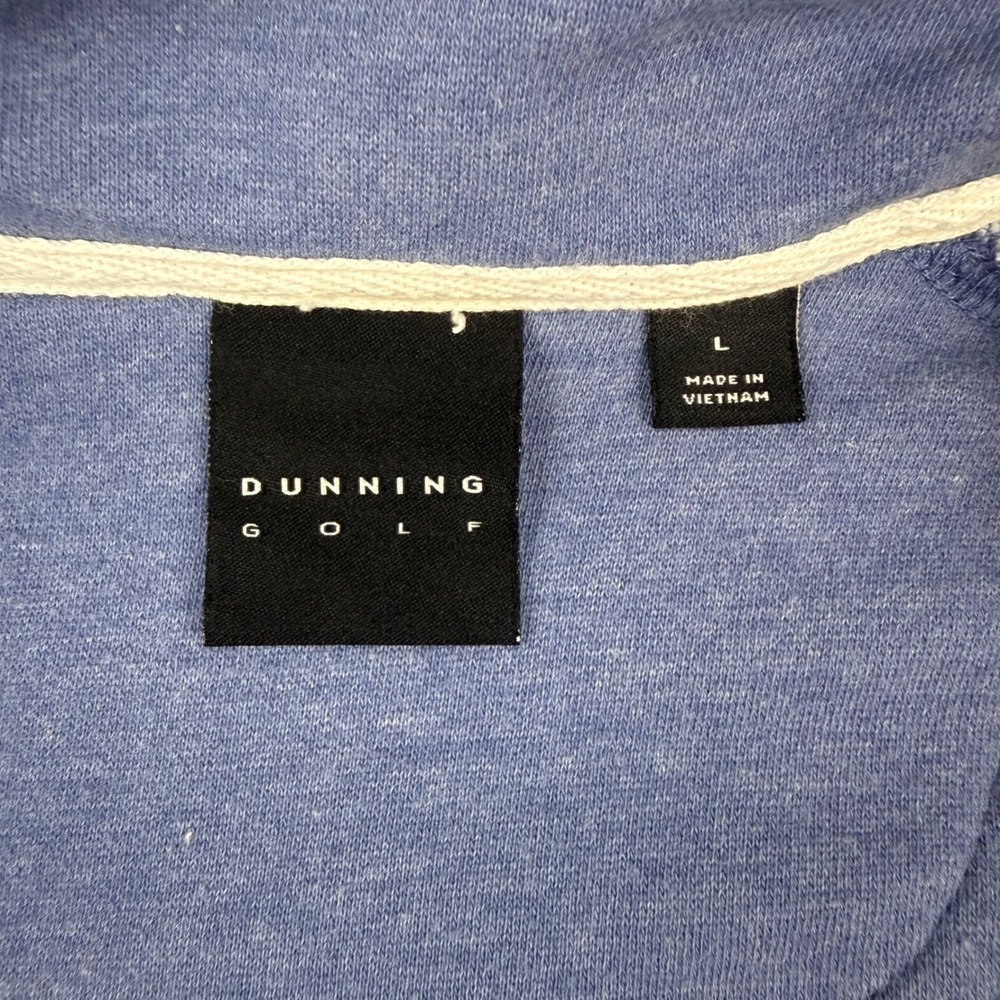 Dunning Golf Mens Blue Heather Quarter Zip Pullover Bamboo Charcoal Size L - Picture 6 of 11